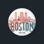 Typography Boston City Skyline Magnet<br><div class="desc">Boston, cradle of the American Revolution: Boston, a city steeped in history, is famous for having been the scene of many key events of the American Revolution. From the Boston Tea Party to the Siege of Boston, the city played a central role in the fight for American independence. Today, Boston...</div>