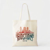 Typography Boston City Skyline