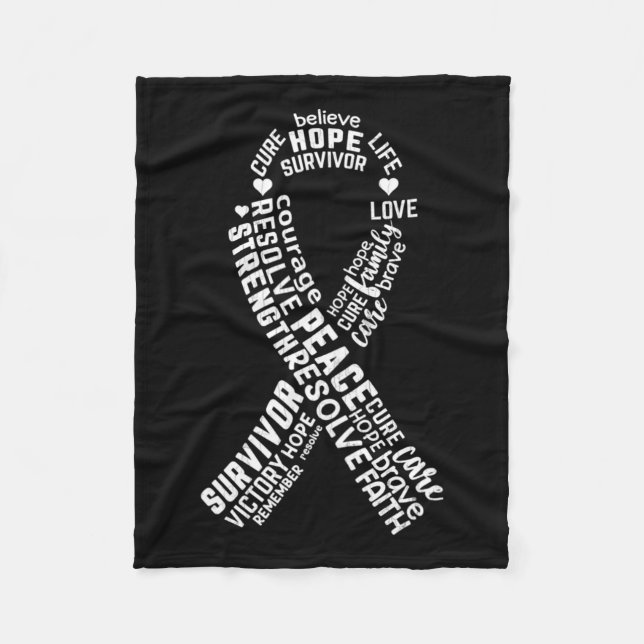 Typography Breast Cancer Awareness Pink Graphic  Fleece Blanket (Front)