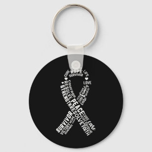 Typography Breast Cancer Awareness Pink Graphic Keychain