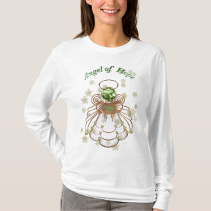 Typography Bronze Christmas Angel of Hope & Stars T-Shirt