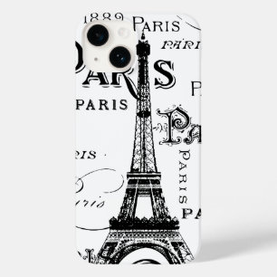 Typography Calligraphy Paris France Eiffel Tower Case-Mate iPhone 14 Case