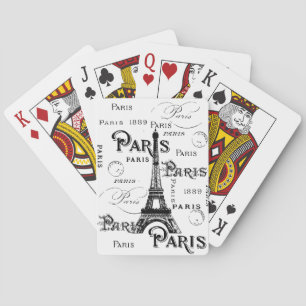 Typography Calligraphy Paris France Eiffel Tower Playing Cards