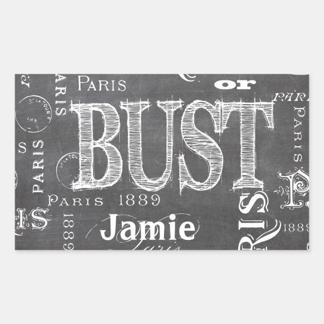 Typography Calligraphy Paris France Eiffel Tower Sticker (Front)