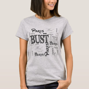 Typography Calligraphy Paris France Eiffel Tower T-Shirt
