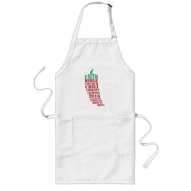 Typography Chili Peper | ChiliCook Off Competition Long Apron (Front)