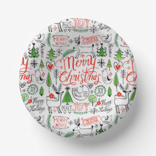 Typography Christmas     Paper Plate