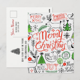 Typography Christmas Postcard