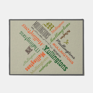Typography Collage any Family Name any Colour Doormat
