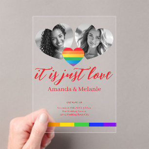 Typography, colour and clearness acrylic invitations