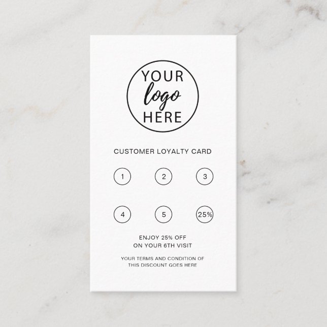 Typography Company logo  Loyalty Card (Front)