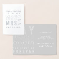 typography congratulations wedding card.