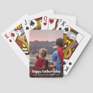 Typography Custom Photo Father's Day Playing Cards
