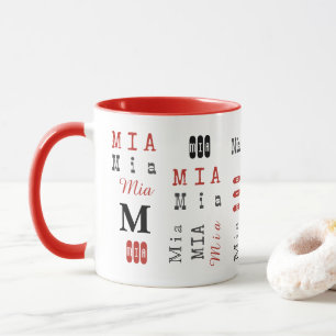 Typography Custom Repeating Name & Monogram Mug