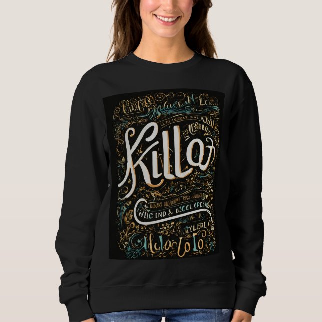 typography designs in killo word sweatshirt (Front)