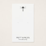 Typography Dragonfly Earring Jewellery Display Car<br><div class="desc">An elegant simple dragonfly and decorative typography earring jewellery display card for hanging or stud earrings. Small printed holes are for earring placement if need, otherwise you may delete the holes. The cuts are simulated in the artwork. Artwork will be printed as shown and will not contain any precut holes...</div>