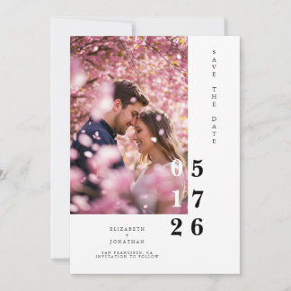 Typography Editable Rustic Elegant Wedding Save The Date