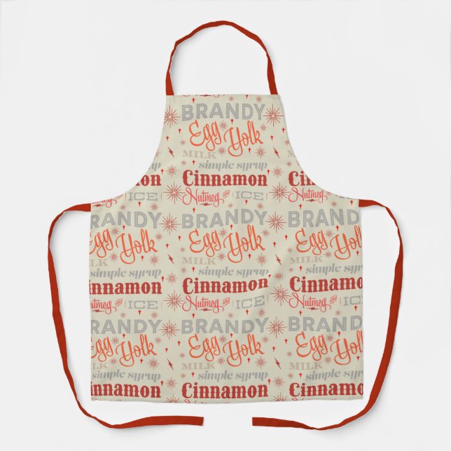 Typography Eggnog Recipe Apron (Front)