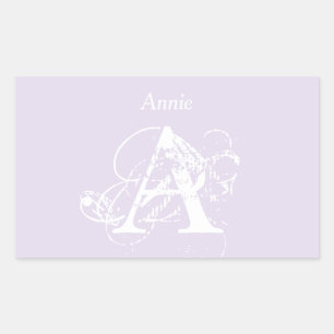 Typography Elegant Simple Minimalist Name Monogram Sticker
