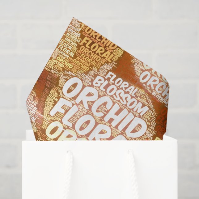 Typography Embedded Word Cloud Rustic Decoupage  Tissue Paper (Gift Bag)