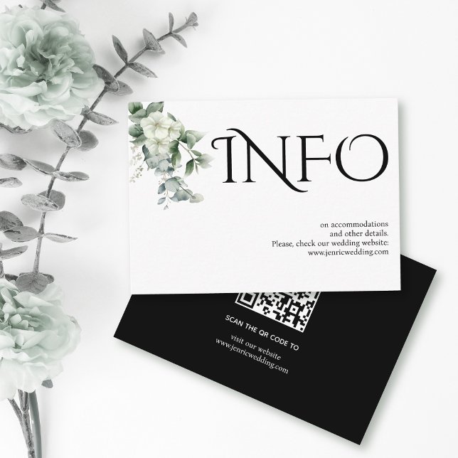 Typography, eucalyptus branch and flowers details enclosure card (Creator Uploaded)