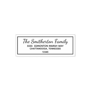 Typography Family Last Name Return Address Self-inking Stamp