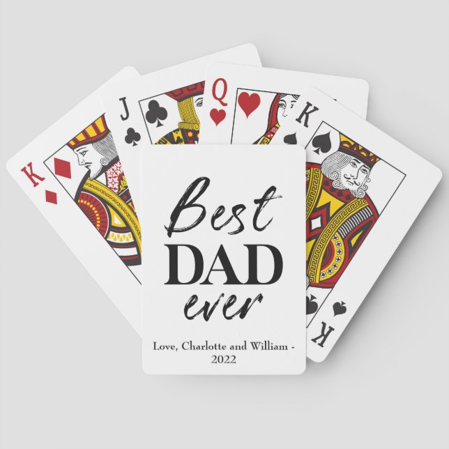 Typography Father's Day Playing Cards (Back)