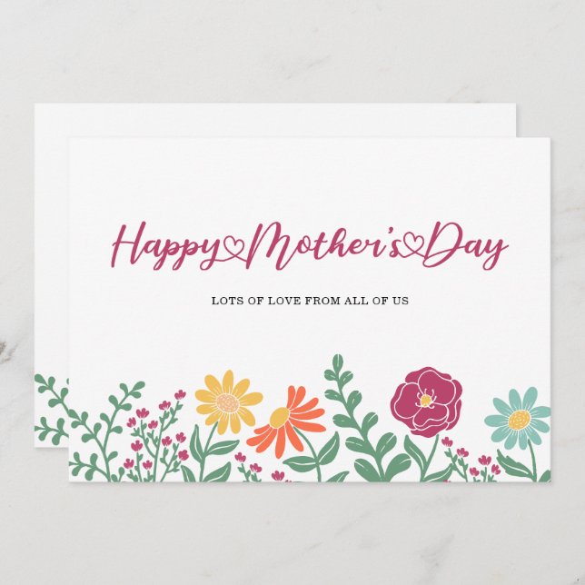 Typography Floral Mother's Day  Card (Front/Back)