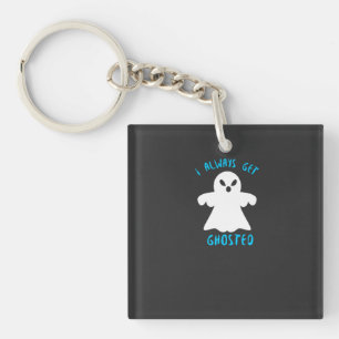 Typography Funny Ghosted Halloween T-Shirt Design Keychain