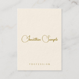 Typography Gold Text Template Modern Vertical Business Card