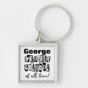 Typography Greatest Grandpa of All Time Keychain