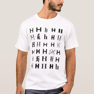 Typography H letter mosaic design T-Shirt