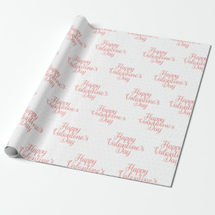 Typography Happy Valentines Day Gift Wrapping Paper