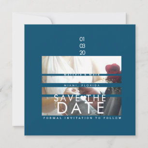 Typography Hearts Save The Dates Photo Blinds Card