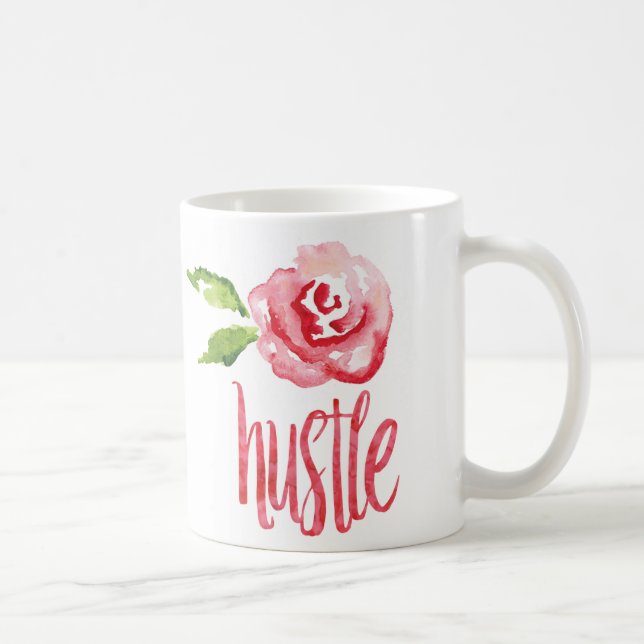 Typography Hustle Rose by The Spotted Olive Coffee Mug (Right)