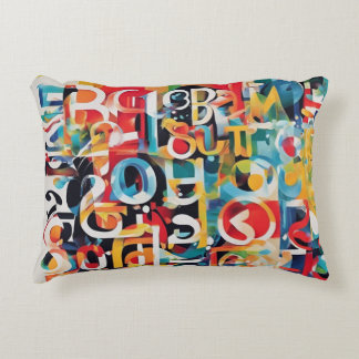 Typography in Various Colours  Accent Pillow