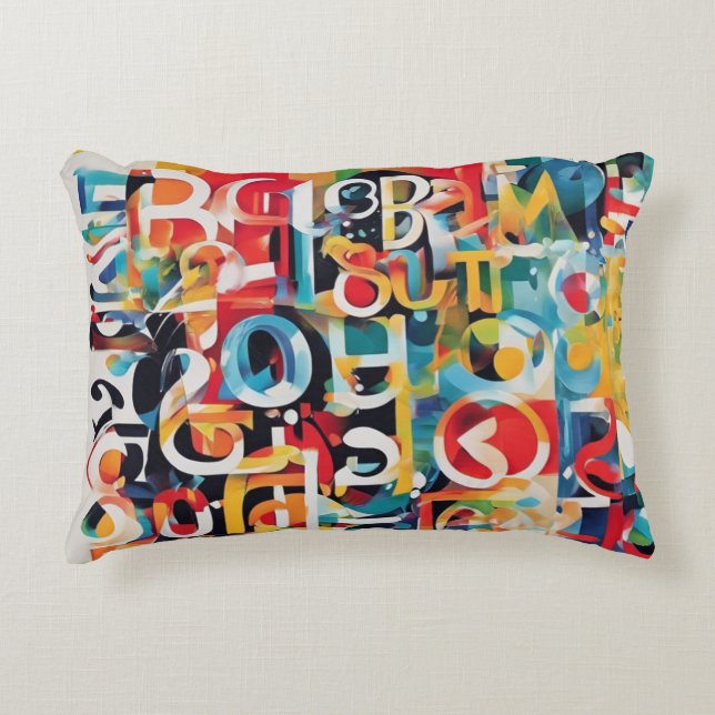 Typography in Various Colours  Accent Pillow (Front)
