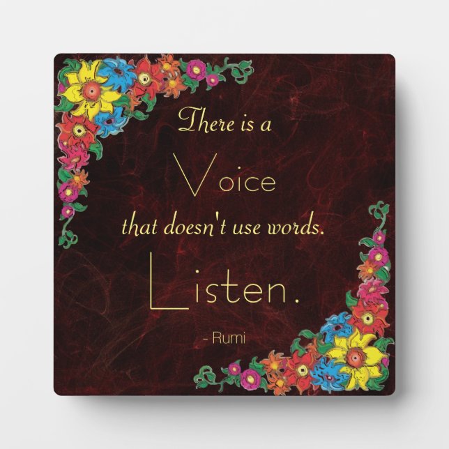 Typography - Inspirational Quote by Poet Rumi Plaque (Front)