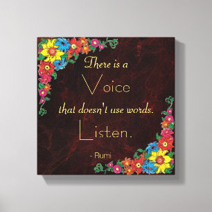 Typography - Inspirational Quote by Rumi Canvas Print
