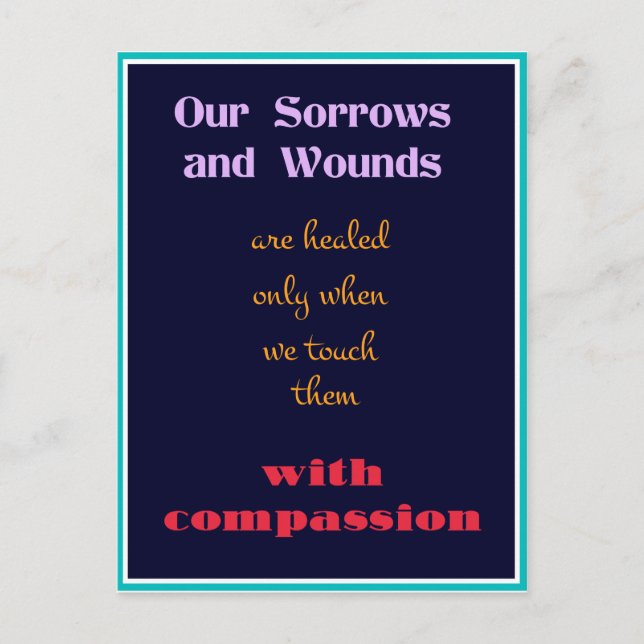 Typography - Inspirational Quote on Compassion Postcard (Front)