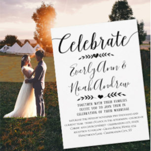 Typography Kraft Paper Wedding Invitations