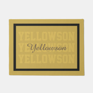 Typography Lastname Repeated Yellow any Colour Doormat