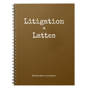 Typography Latte Study Law Student Trendy Brown Notebook