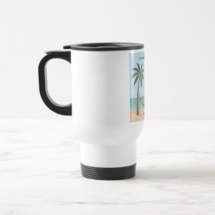 typography less work more living  travel mug
