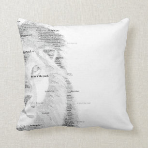 Typography Lion Throw Pillow