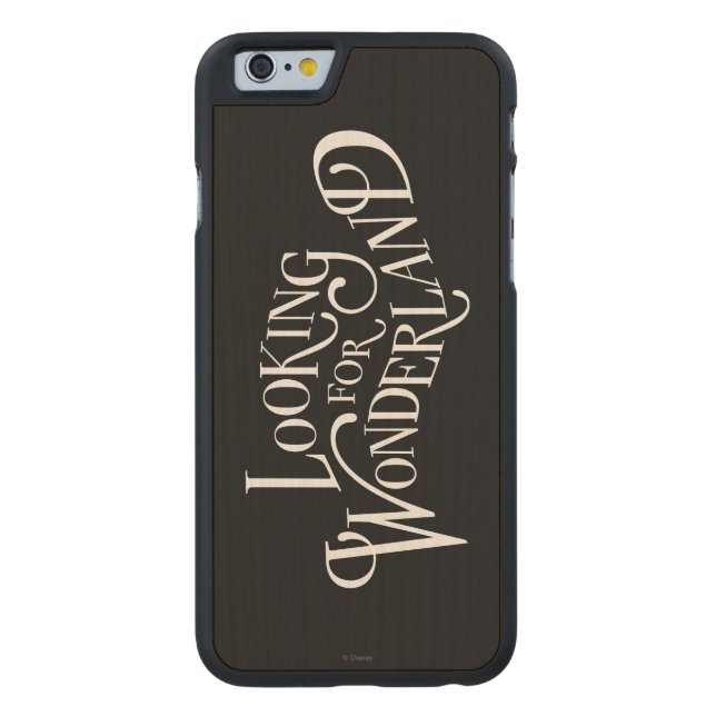 Typography | Looking for Wonderland Carved Wood iPhone Case (Back)