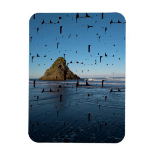 Typography LOVE Custom Seascape Photo Magnet