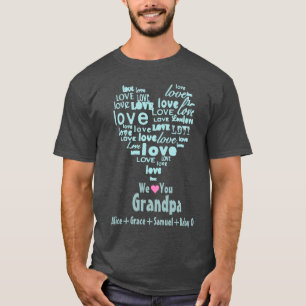 Typography Love Heart "We Love You" Personalized T-Shirt