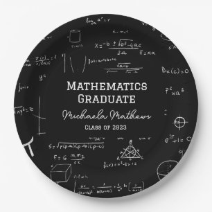 Typography Mathematics Class of 2023 Graduation Paper Plate
