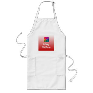 Typography Merry Christmas Mens Womens Adult Long Apron